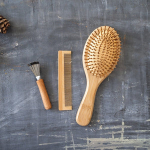 Bamboo Hair Brush Set